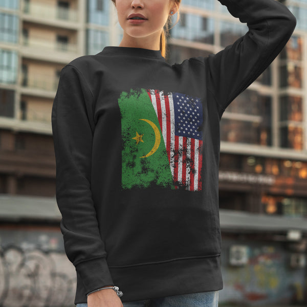 Mauritania 1959-2017 USA Flag Sweatshirt