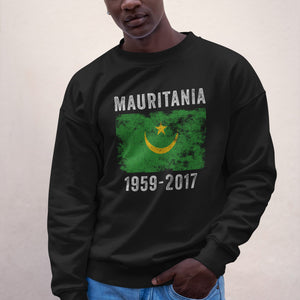 Mauritania 1959-2017 Flag Distressed Sweatshirt