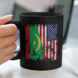 Mauritania USA Flag - Half American Mug