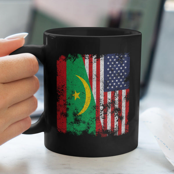 Mauritania USA Flag - Half American Mug