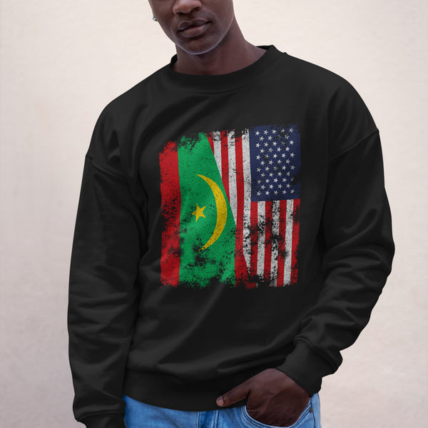 Mauritania USA Flag - Half American Sweatshirt