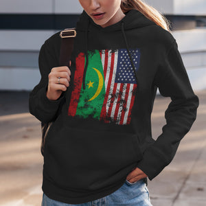 Mauritania USA Flag - Half American Hoodie