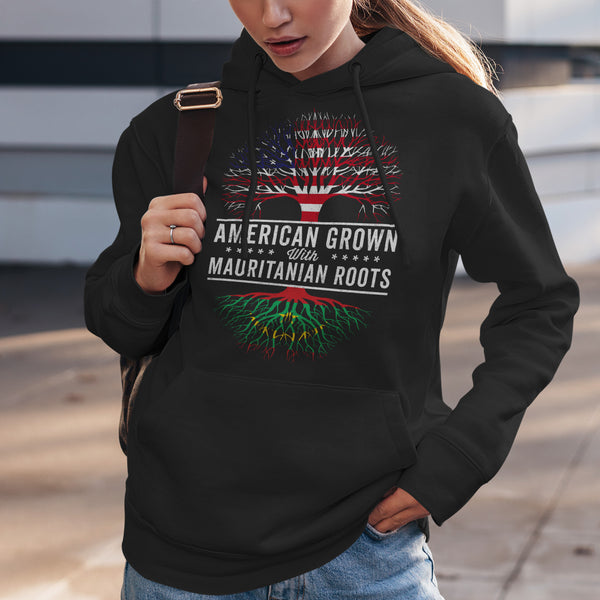 American Grown Mauritanian Roots Flag Hoodie