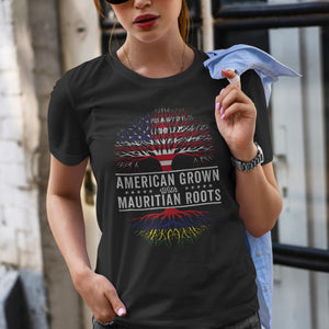 American Grown Mauritian Roots Flag T-Shirt