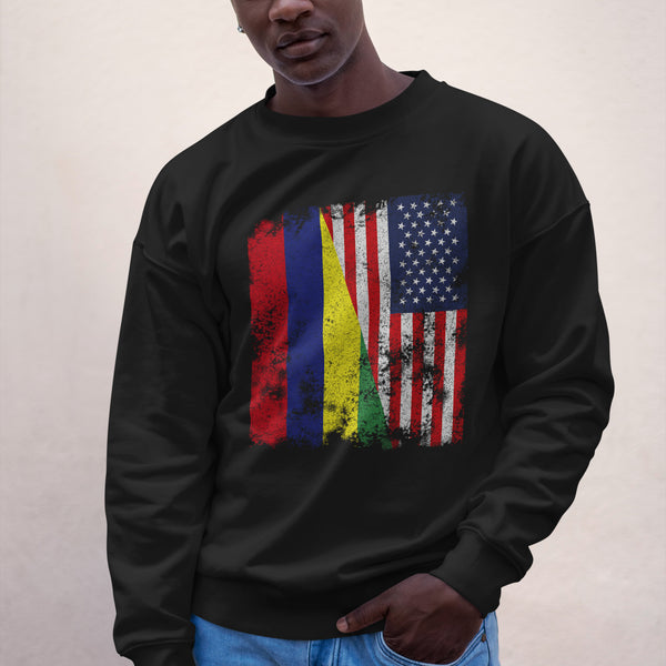 Mauritius USA Flag - Half American Sweatshirt