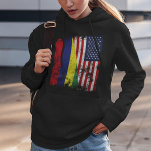 Mauritius USA Flag - Half American Hoodie