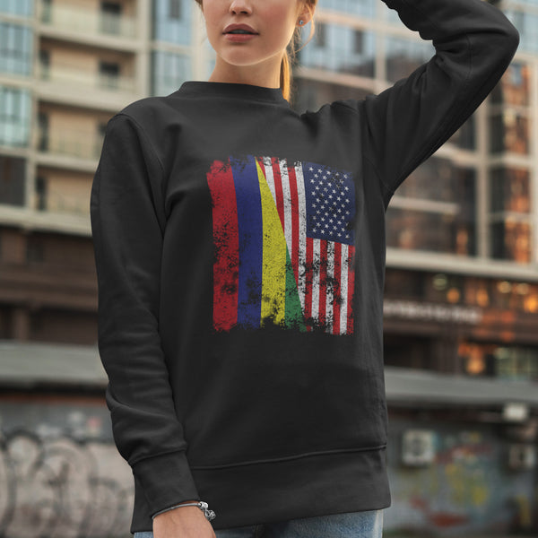 Mauritius USA Flag - Half American Sweatshirt