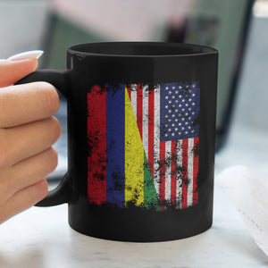 Mauritius USA Flag - Half American Mug
