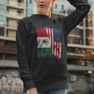 Mexico USA Flag - Half American Sweatshirt