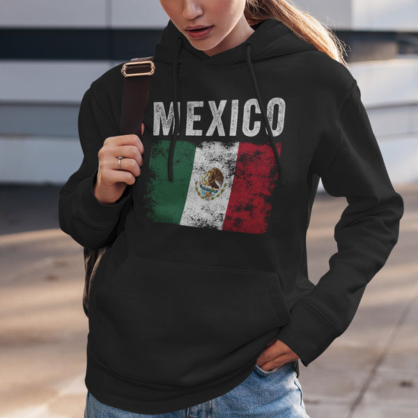 Mexico Flag Distressed - Mexican Flag Hoodie