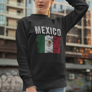 Mexico Flag Distressed - Mexican Flag Sweatshirt