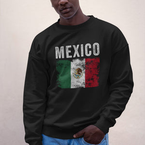 Mexico Flag Distressed - Mexican Flag Sweatshirt