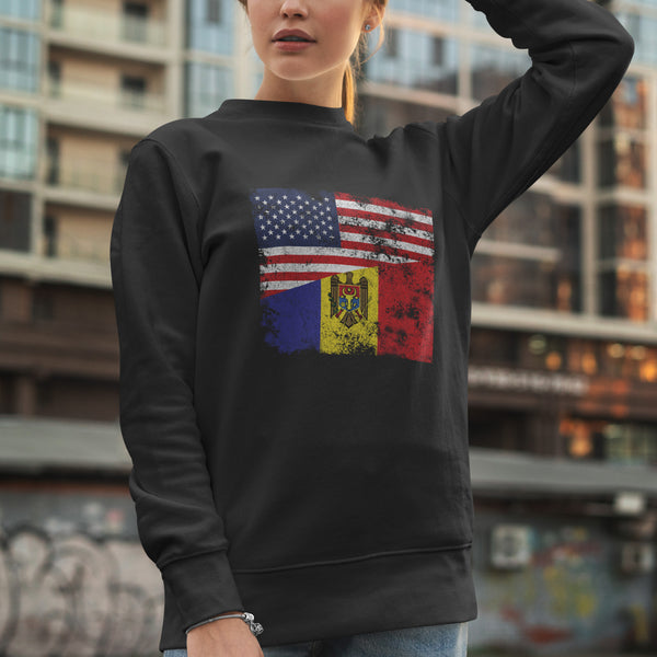 Moldova USA Flag Sweatshirt
