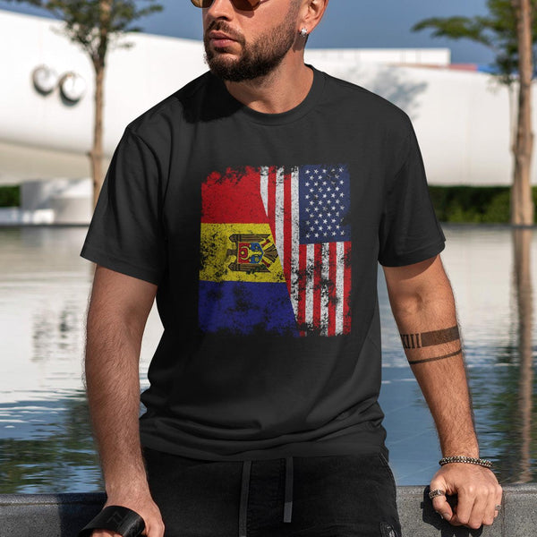 Moldova USA Flag - Half American T-Shirt