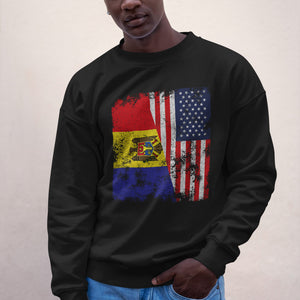 Moldova USA Flag - Half American Sweatshirt