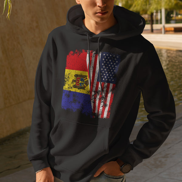 Moldova USA Flag - Half American Hoodie