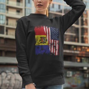 Moldova USA Flag - Half American Sweatshirt