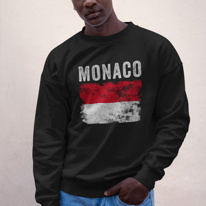 Monaco Flag Distressed - Monacan Flag Sweatshirt