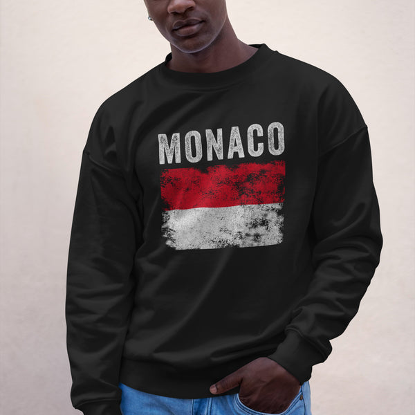 Monaco Flag Distressed - Monacan Flag Sweatshirt