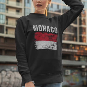 Monaco Flag Distressed - Monacan Flag Sweatshirt