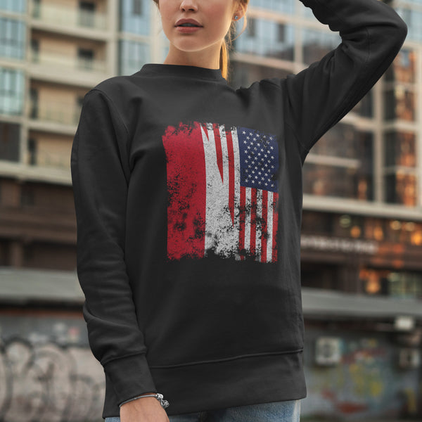 Monaco USA Flag - Half American Sweatshirt