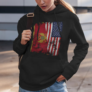 Montenegro USA Flag - Half American Hoodie