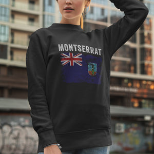 Montserrat Flag Distressed Sweatshirt