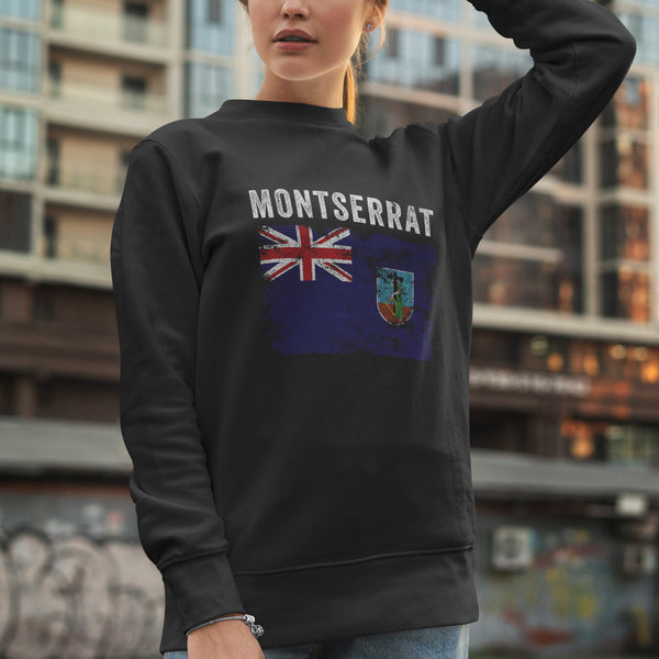 Montserrat Flag Distressed Sweatshirt