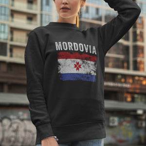Mordovia Flag Distressed - Mordvin Flag Sweatshirt