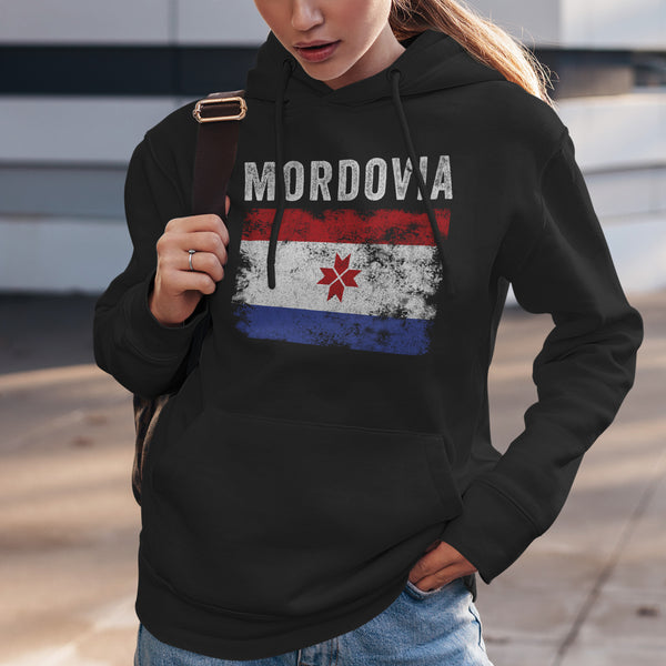 Mordovia Flag Distressed - Mordvin Flag Hoodie