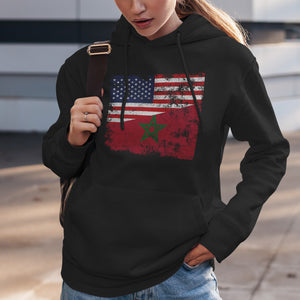 Morocco USA Flag Hoodie