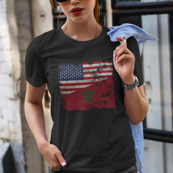 Morocco USA Flag T-Shirt