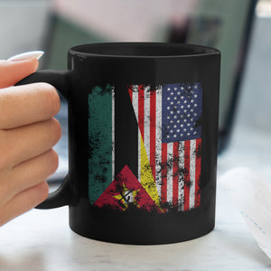 Mozambique USA Flag - Half American Mug