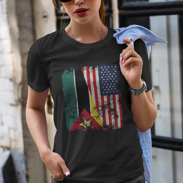 Mozambique USA Flag - Half American T-Shirt