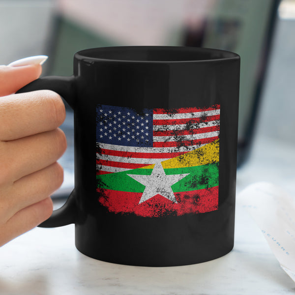Myanmar USA Flag Mug