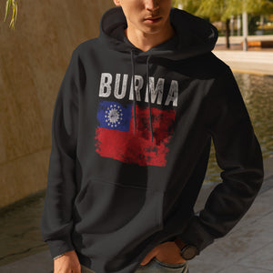 Burma Flag Hoodie Black / S