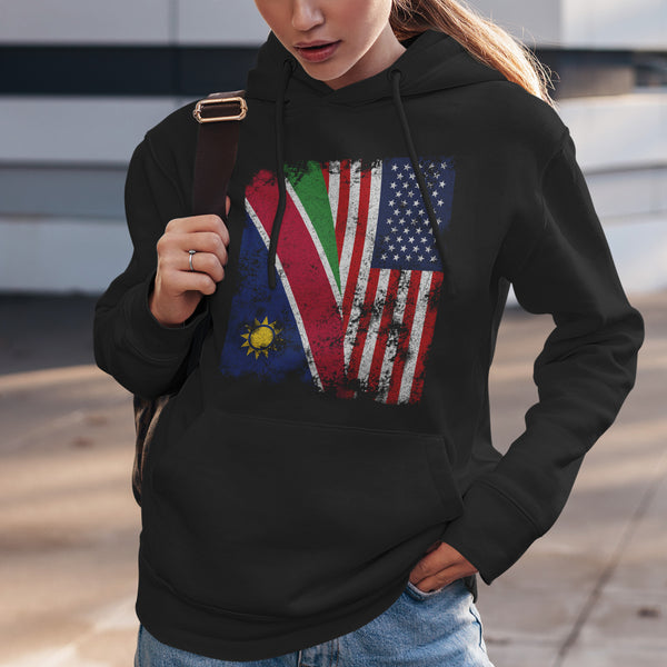 Namibia USA Flag - Half American Hoodie