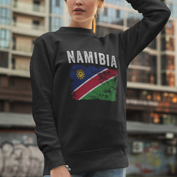 Namibia Flag Distressed - Namibian Flag Sweatshirt