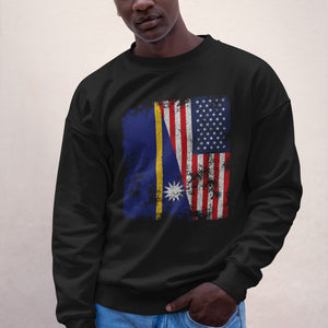 Nauru USA Flag - Half American Sweatshirt