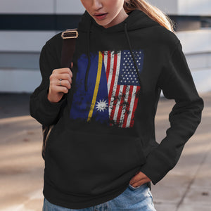 Nauru USA Flag - Half American Hoodie