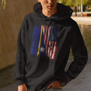 Nauru USA Flag - Half American Hoodie