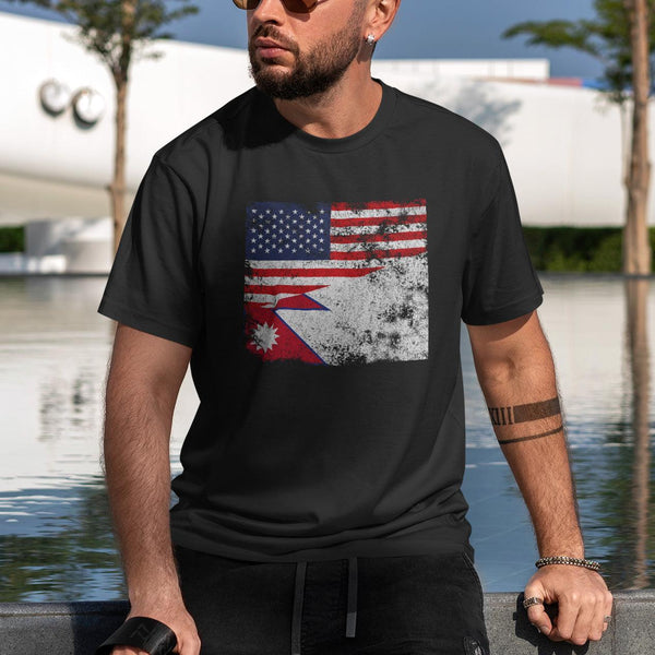 Nepal USA Flag T-Shirt