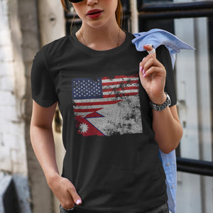 Nepal USA Flag T-Shirt