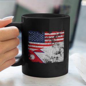 Nepal USA Flag Mug