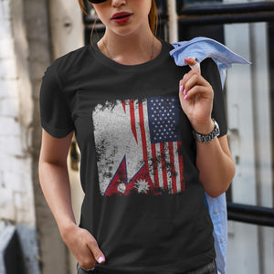 Nepal USA Flag - Half American T-Shirt