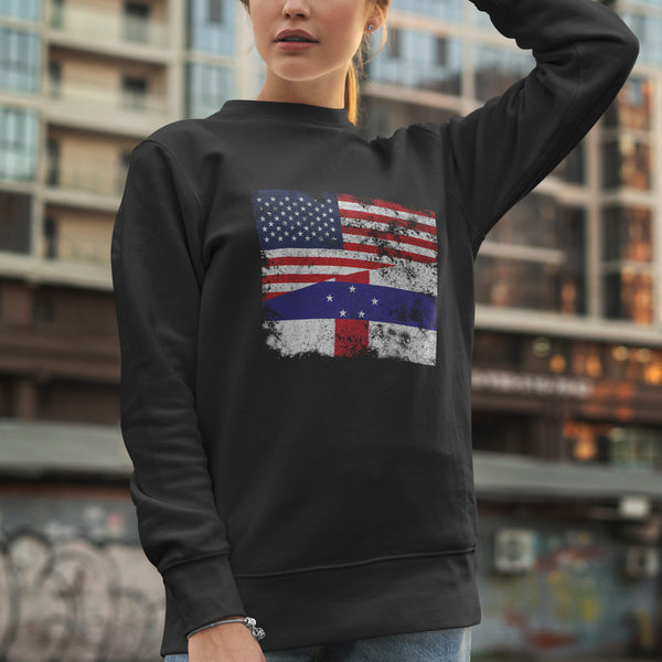 Netherlands Antilles USA Flag Sweatshirt