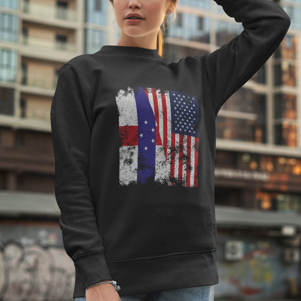 Netherlands Antilles USA Flag Sweatshirt