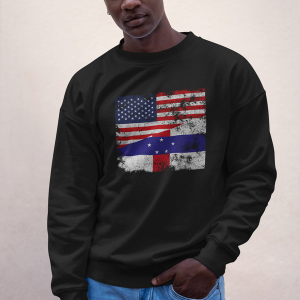 Netherlands Antilles USA Flag Sweatshirt