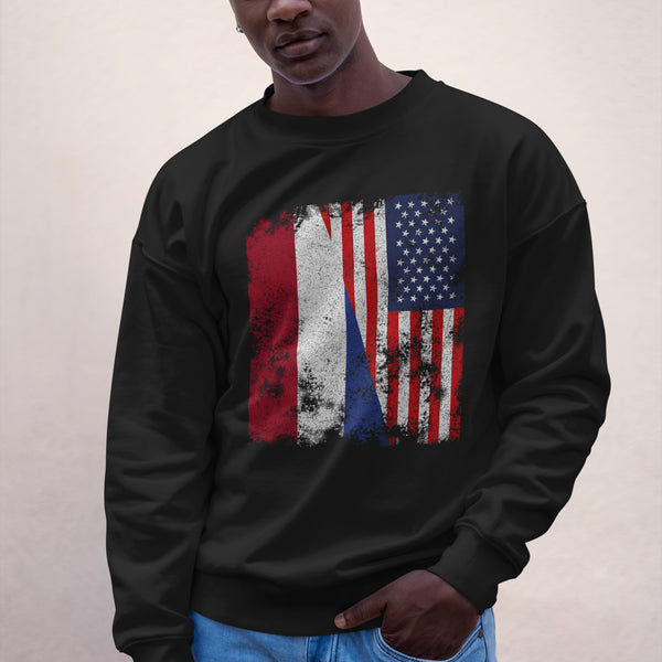 Netherlands USA Flag - Half American Sweatshirt