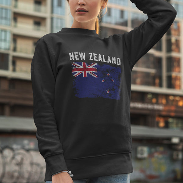 New Zealand Flag Distressed Sweatshirt